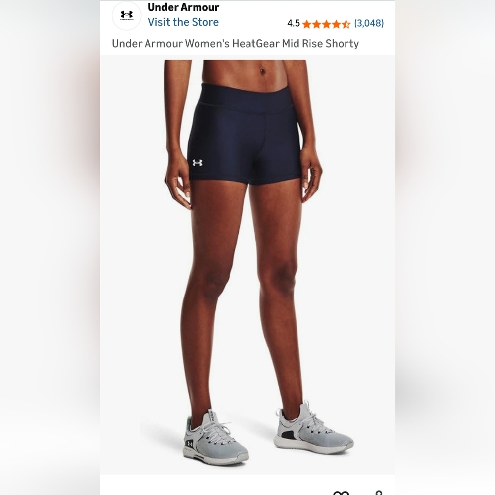 under armour heatgear mid rise shorty size Medium Navy